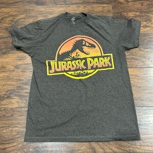Jurassic park tee shirt medium gray‎